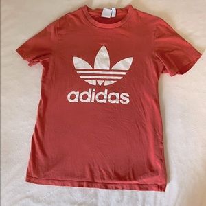 Red-orange, Adidas logo t-shirt